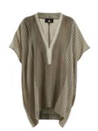 Su Lamu Deep V-neck Striped Cotton Kaftan