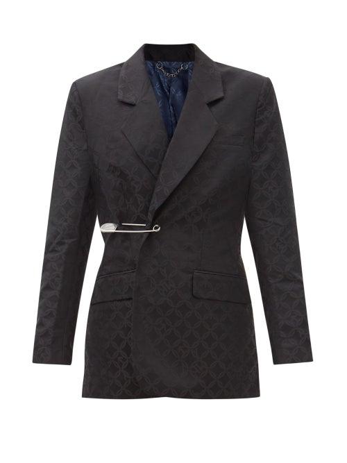 Charles Jeffrey Loverboy - Geometric-jacquard Twill Suit Jacket - Womens - Black