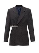 Charles Jeffrey Loverboy - Geometric-jacquard Twill Suit Jacket - Womens - Black