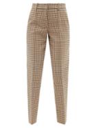 Matchesfashion.com Another Tomorrow - Checked Cotton-blend Tapered-leg Trousers - Womens - Tan