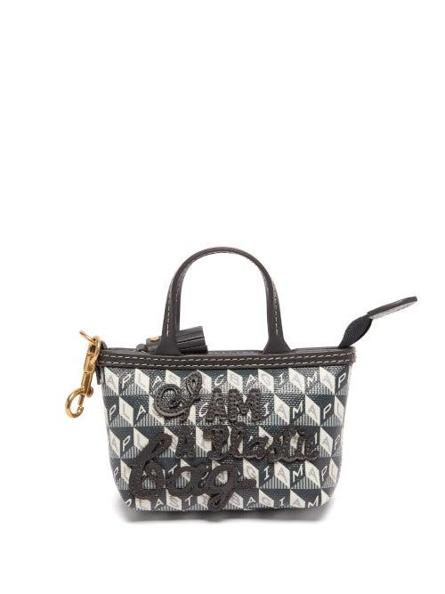 Anya Hindmarch - I Am A Plastic Bag-charm Recycled-canvas Tote Bag - Womens - Dark Grey