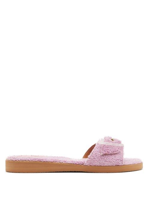 Matchesfashion.com Ancient Greek Sandals - Aglaia Terry Slides - Womens - Light Purple