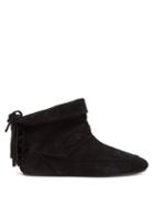 Matchesfashion.com Saint Laurent - Tasseled Suede Ankle Boots - Womens - Black