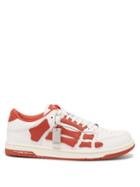 Amiri - Skel Top Leather Trainers - Mens - Red White