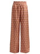 La Doublej Editions Mantis-print Palazzo Trousers