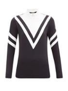 Matchesfashion.com Toni Sailer - Hedda Striped Quarter-zip Thermal Top - Womens - Black White