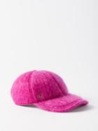 Gucci - Gg-plaque Mohair Baseball Cap - Womens - Bright Pink