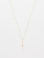 Sydney Evan - Diamond & 14kt Gold Cross Necklace - Womens - Gold Multi