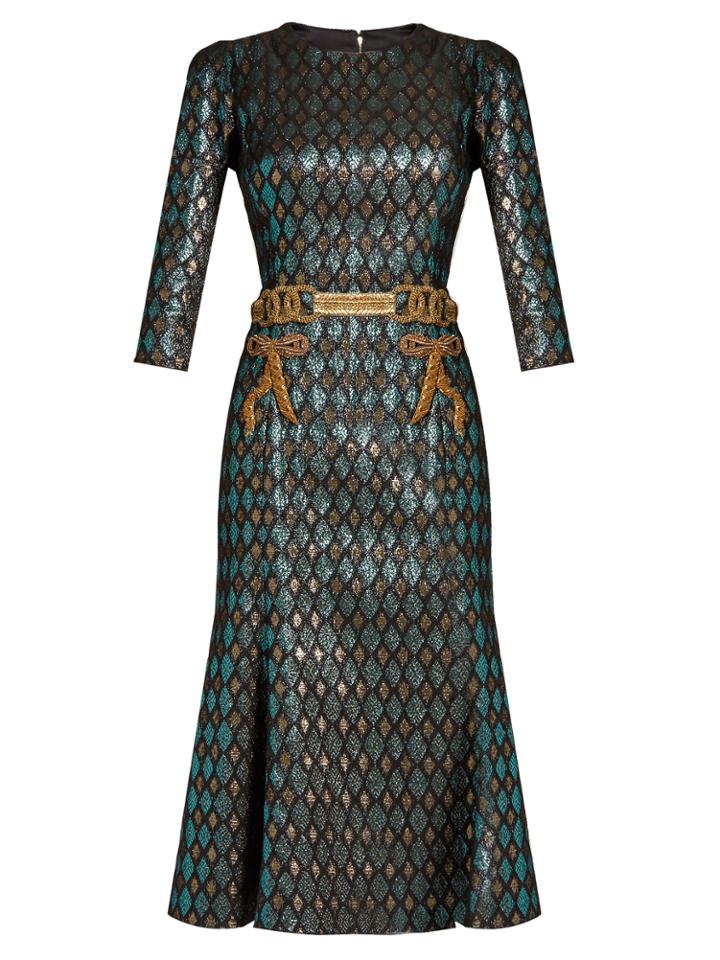 Dolce & Gabbana Diamond-jacquard Midi Dress