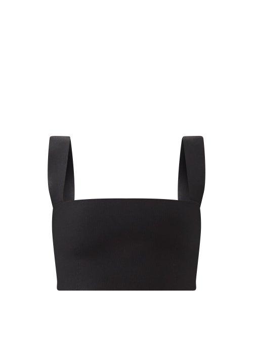 Victoria Beckham - Vb Body Square-neck Jersey Cropped Top - Womens - Black
