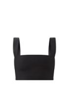 Victoria Beckham - Vb Body Square-neck Jersey Cropped Top - Womens - Black