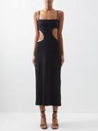 Johanna Ortiz - Sin Prembulo Cutout Ribbed-jersey Midi Dress - Womens - Black