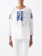 Nili Lotan - Lanette Embroidered Poplin Blouse - Womens - Cream