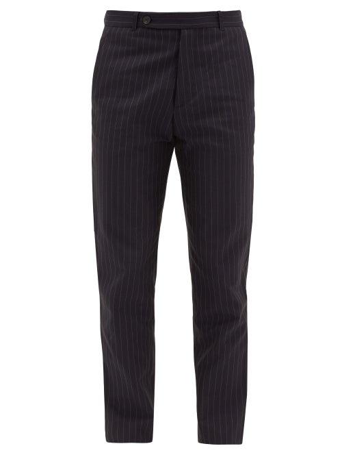 Matchesfashion.com Ditions M.r - Patrick Pinstriped-twill Trousers - Mens - Navy Multi