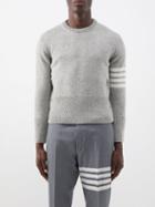 Thom Browne - Four-bar Striped Wool Sweater - Mens - Light Grey