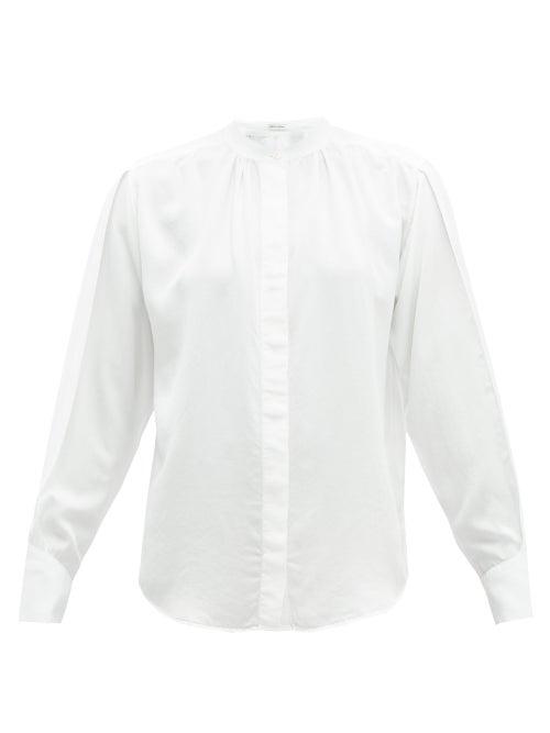Matchesfashion.com Officine Gnrale - Paloma Band Collar Cotton Shirt - Womens - Beige