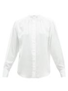 Matchesfashion.com Officine Gnrale - Paloma Band Collar Cotton Shirt - Womens - Beige