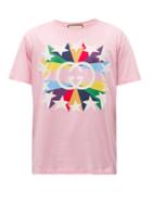 Gucci - Rainbow Star-print Cotton-jersey T-shirt - Mens - Pink