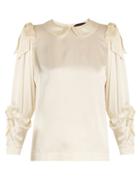 Matchesfashion.com Simone Rocha - Bow Tied Satin Blouse - Womens - Beige