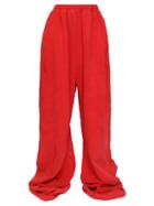 Balenciaga - Wide-leg Fleece-jersey Track Pants - Womens - Red