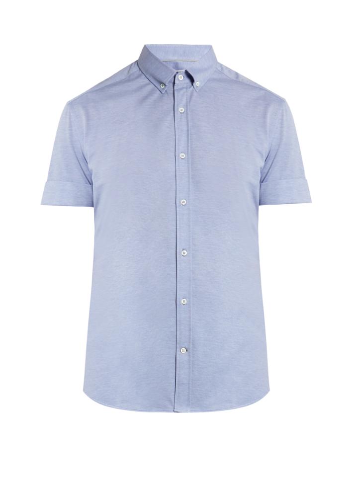 Brunello Cucinelli Short-sleeved Cotton-piqu Shirt