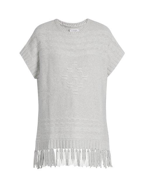 Matchesfashion.com Velvet By Graham & Spencer - Destinee Fringed Poncho - Womens - Light Grey