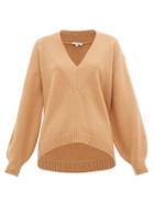 Matchesfashion.com Tibi - V-neck Wool-blend Sweater - Womens - Camel