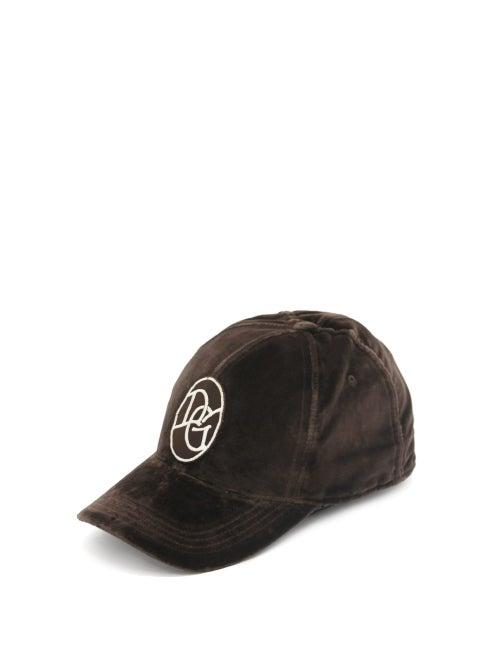Matchesfashion.com Dolce & Gabbana - Logo-patch Cotton-velour Cap - Mens - Brown