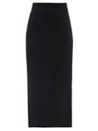 Raey - Mohair-silk Blend Ribbed Pencil Skirt - Womens - Black
