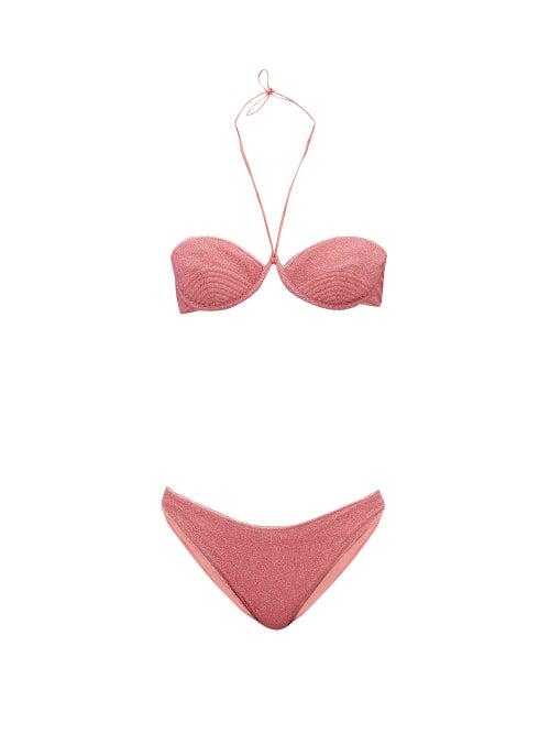 Matchesfashion.com Oseree - Lumire Metallic Underwired Bikini - Womens - Pink