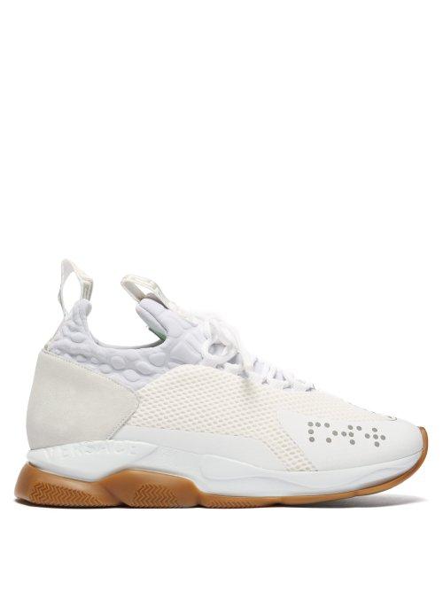Matchesfashion.com Versace - Chain Reaction Mesh And Suede Trainers - Mens - White