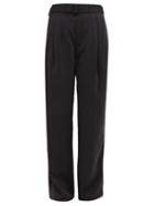 Matchesfashion.com Lemaire - High-rise Belted Silk-blend Trousers - Womens - Black