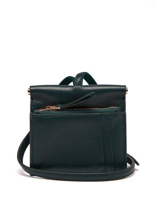 Matchesfashion.com Gabriela Hearst - Maria Mini Leather Necklace Bag - Womens - Dark Green