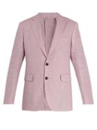 Matchesfashion.com Burberry - Soho Single Breasted Linen Jacket - Mens - Pink