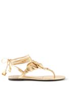 Valentino Garavani - Atelier Petal-effect Leather Sandals - Womens - Gold
