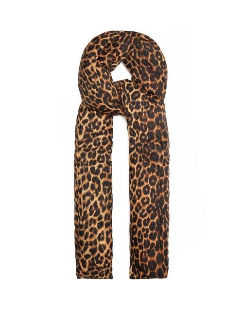 Saint Laurent - Leopard-print Padded Scarf - Mens - Multi