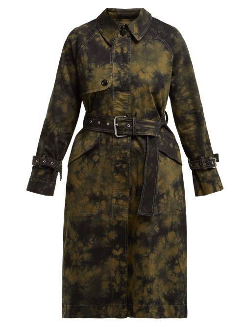 Matchesfashion.com Proenza Schouler Pswl - Pswl Tie Die Trench Coat - Womens - Black Multi