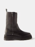 Jimmy Choo - Bayu Leather Zip-up Ankle Boots - Womens - Black
