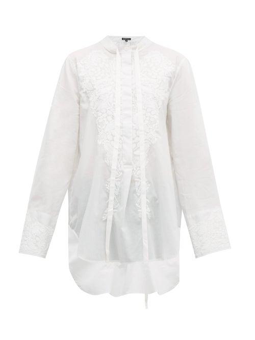Matchesfashion.com Ann Demeulemeester - Floral Embroidered Cotton Shirt - Womens - Ivory