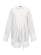 Matchesfashion.com Ann Demeulemeester - Floral Embroidered Cotton Shirt - Womens - Ivory