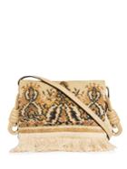 Loewe Flamenco Embroidered Suede Shoulder Bag