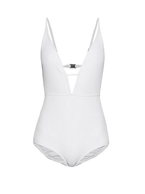 Zimmermann Belle High Tri V-neck Swimsuit
