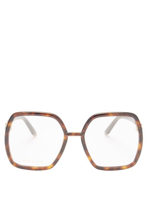 Matchesfashion.com Gucci - Horsebit Butterfly Acetate Glasses - Womens - Tortoiseshell