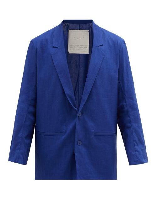 Matchesfashion.com Toogood - The Editor Single-breasted Linen-blend Blazer - Mens - Blue