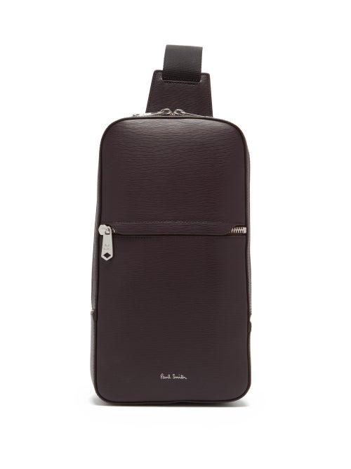 Matchesfashion.com Paul Smith - Textured Leather Cross Body Bag - Mens - Burgundy