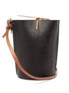Matchesfashion.com Loewe - Gate Anagram-perforated Leather Bucket Bag - Womens - Black Tan