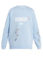 Givenchy Destroyed Logo Crew-neck Cotton Sweatshirt