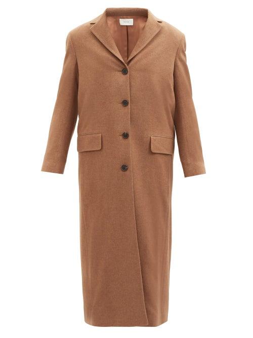The Row - Jimena Single-breasted Silk-blend Coat - Womens - Brown