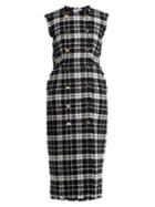 Matchesfashion.com Thom Browne - Double Breasted Tweed Dress - Womens - Navy Multi