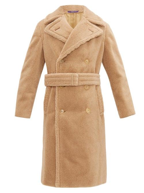 Matchesfashion.com Ralph Lauren Purple Label - Double Breasted Alpaca Blend Coat - Mens - Brown